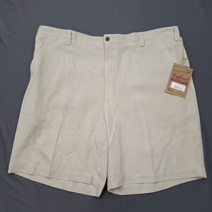 Luau Mens 100% Silk Brindisi Shorts Sand Beige Size 42 NWT Indigo Pigment Dye